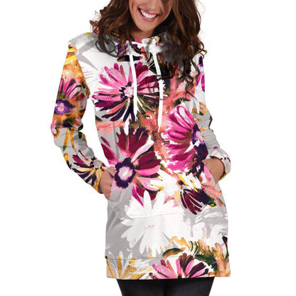 Pink Floral Hoodie Dress Tasteful Design