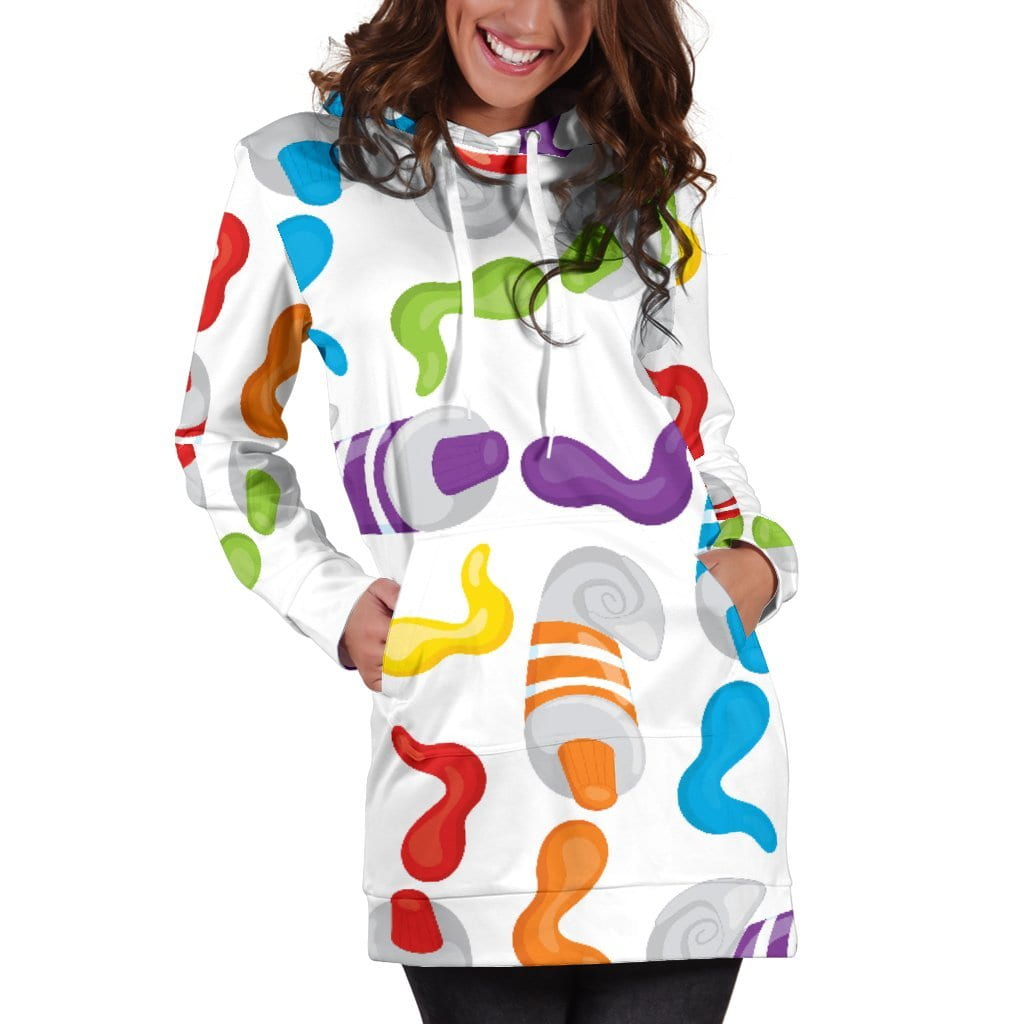 Squeezed Paint Hoodie Dress