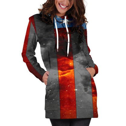 American Space Flag Hoodie Dress