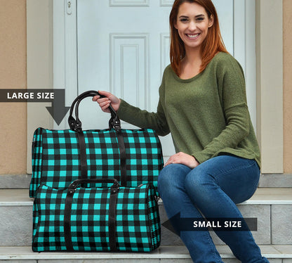 Black and White Buffalo Plaid Travel Bag