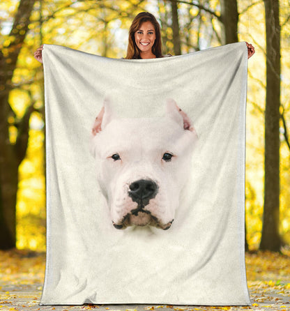 Premium Blanket Dogo Argentino Face Hair