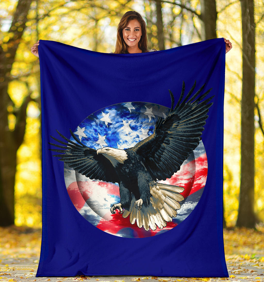 American Bald Eagle Flag Premium Blanket