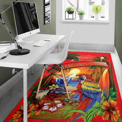 Margaritaville Parrot Red Beach Area Rug