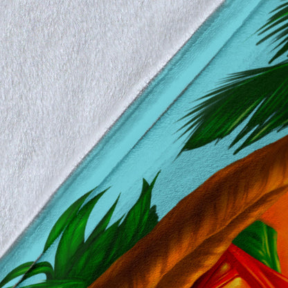 Margaritaville Baby Blue Parrot Sunset Beach Premium Blanket