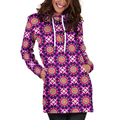 Woman's Hoodie Dress - Kaleidscope