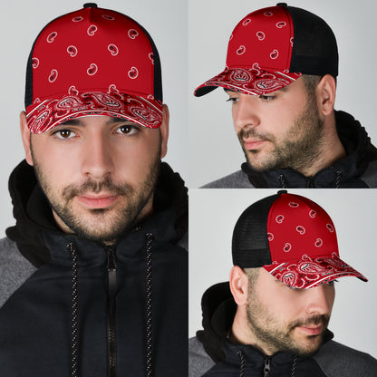 Classic Red Bandana All Over Mesh Back Cap