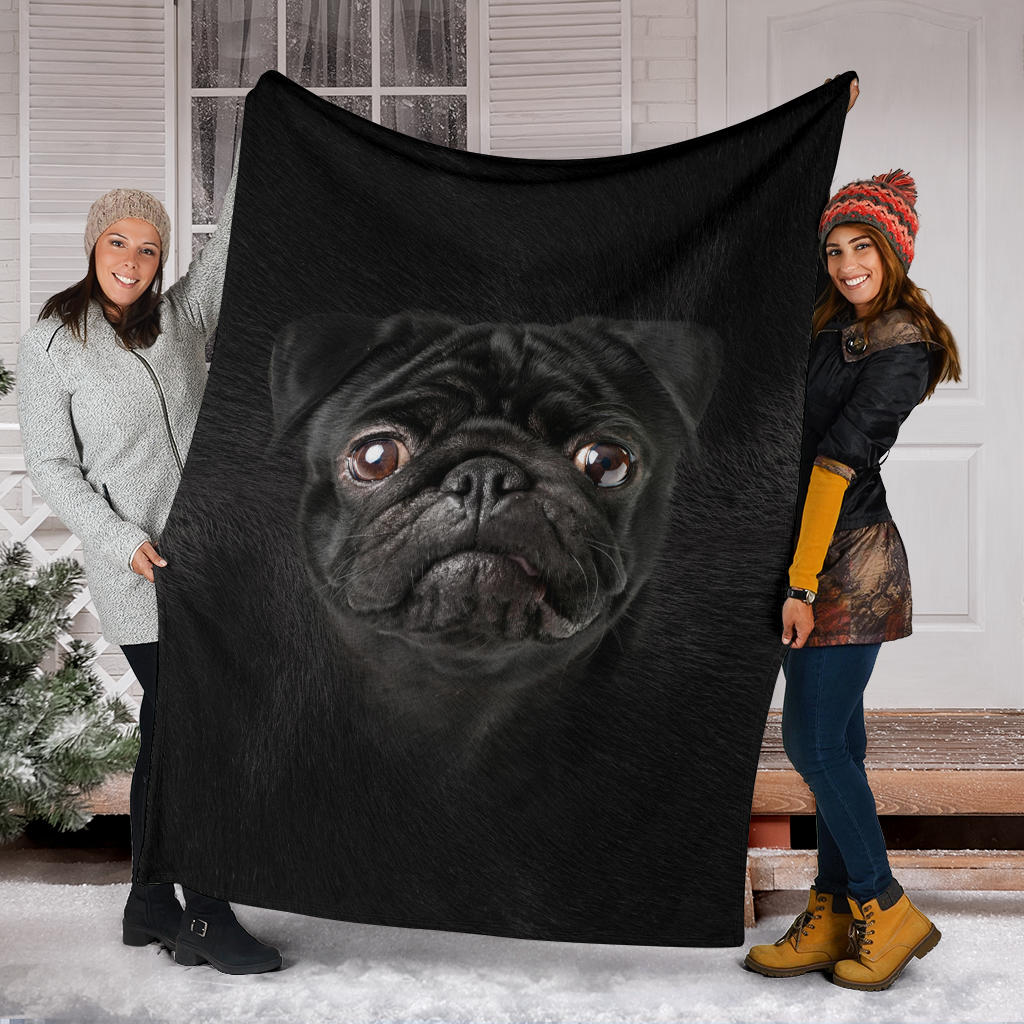 Premium Blanket Pug Face Hair Blanket