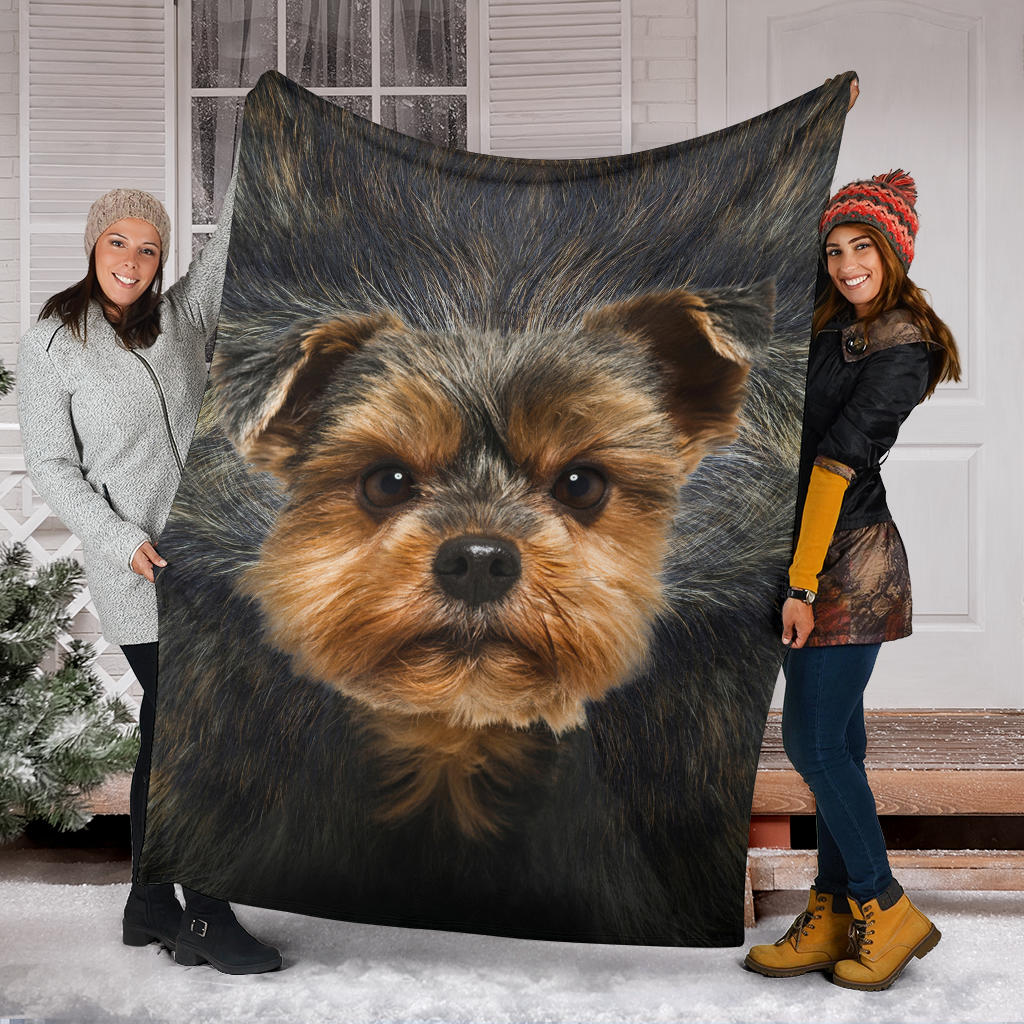 Premium Blanket Yorkshire Terrier Face Hair Blanket