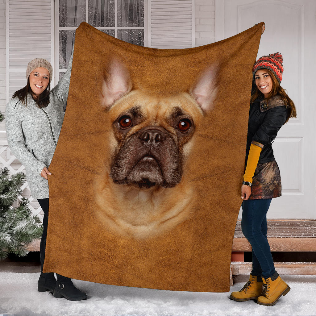 Premium Blanket French Bulldog Face Hair