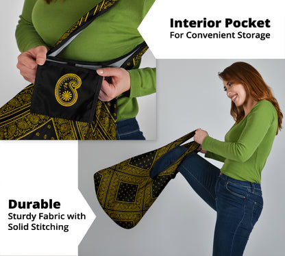 Black Gold Bandana Reusable Grocery Bag 3-Pack