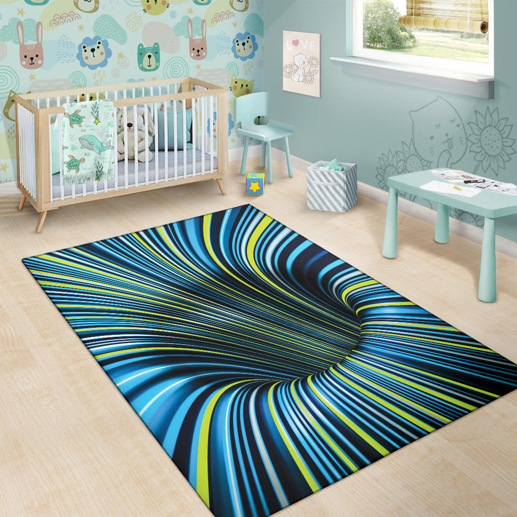 Tunnel Illusion Black Hole Area Rug