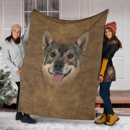 Premium Blanket Swedish Vallhund Face Hair Blanket