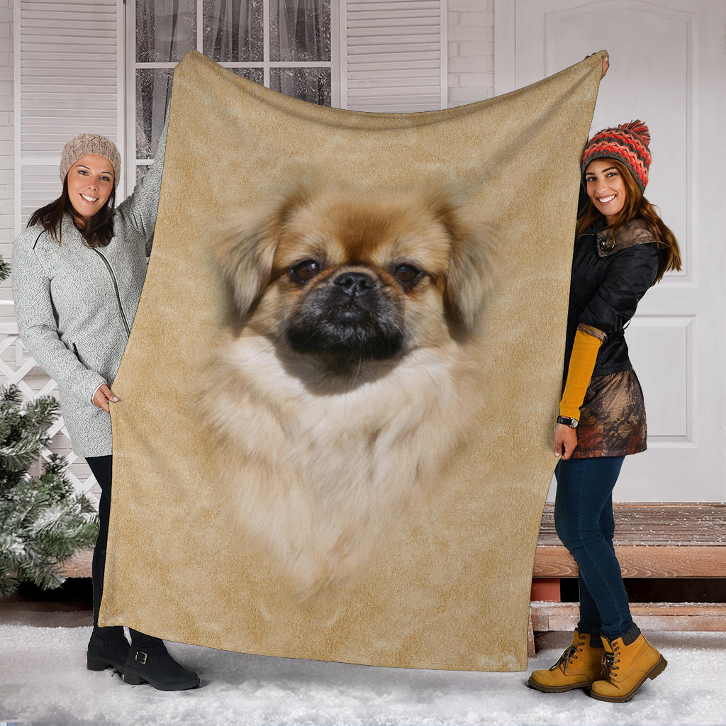 Premium Blanket Tibetan Spaniel Face Hair Blanket