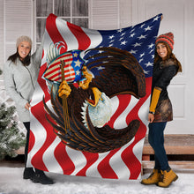 American Bald Eagle Shield Flag Premium Blanket