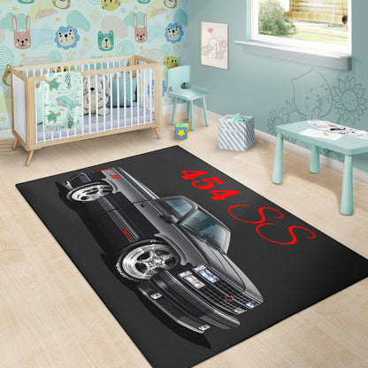 1990 454SS Pickup Truck Car Art Area Rug