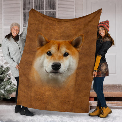 Premium Blanket Shiba Inu Face Hair Blanket
