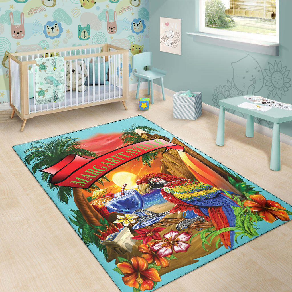 Margaritaville Decor Baby Blue Parrot Area Rug