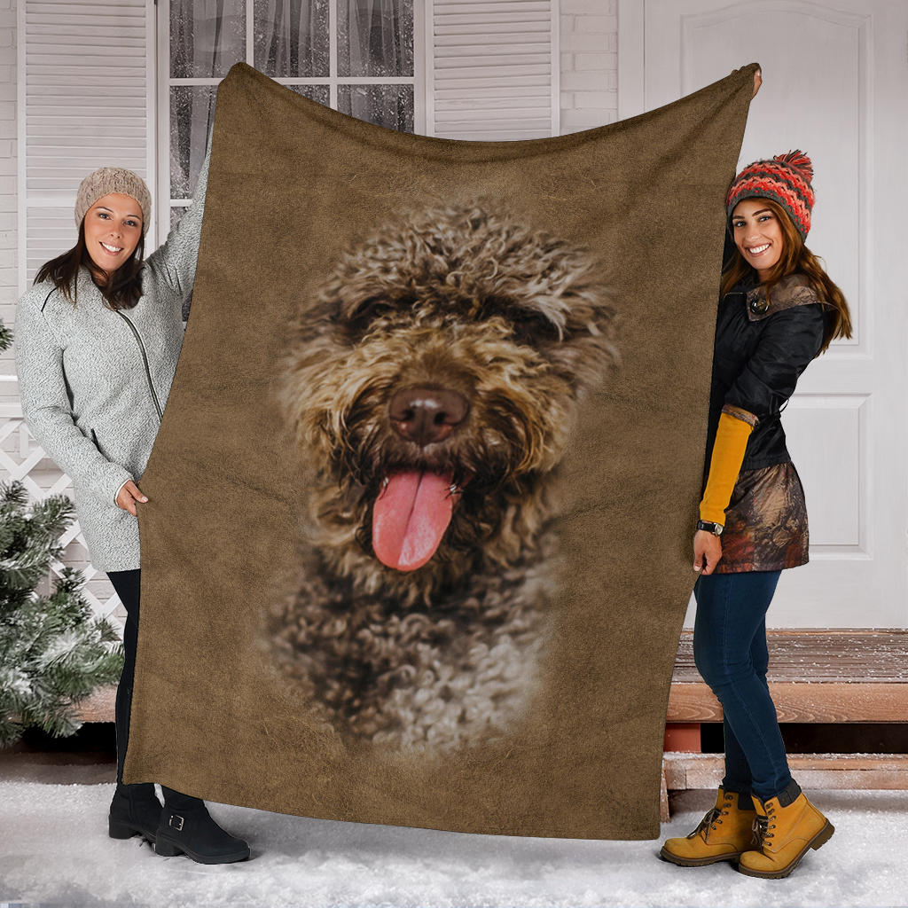 Premium Blanket Spanish Water Dog Face Hair Blanket