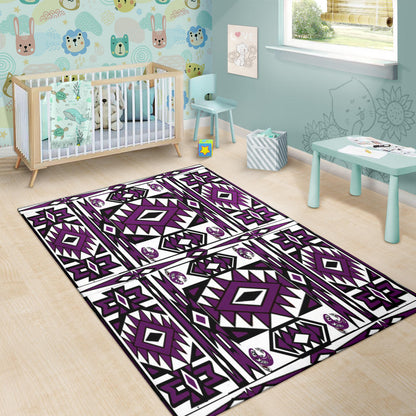 Native Stylish Area Rug Great for any Room Black Bottom  (purple)