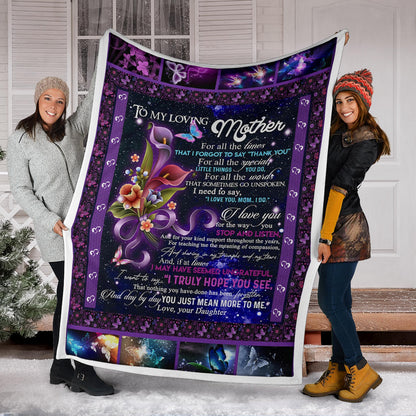 To My Loving Mother Premium Blanket