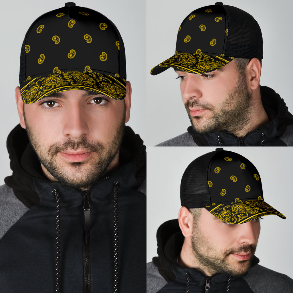 Black Gold Bandana All Over Mesh Back Cap