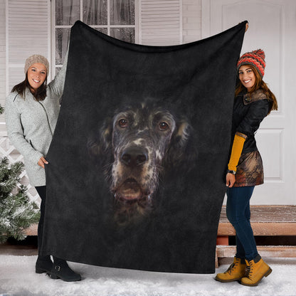 Premium Blanket English Setter Face Hair