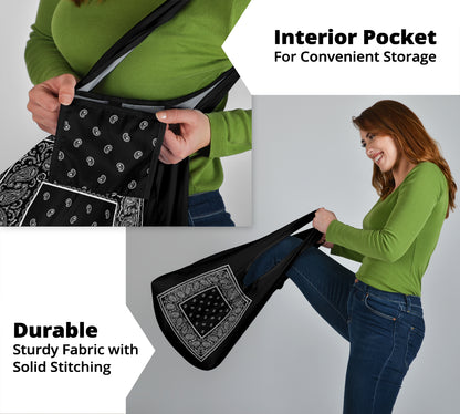 Black Bandana Reusable Grocery Bag 3-Pack