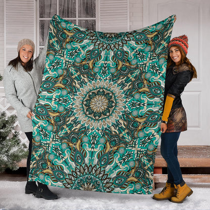 Ornamental Magical Green Dream Premium Blanket