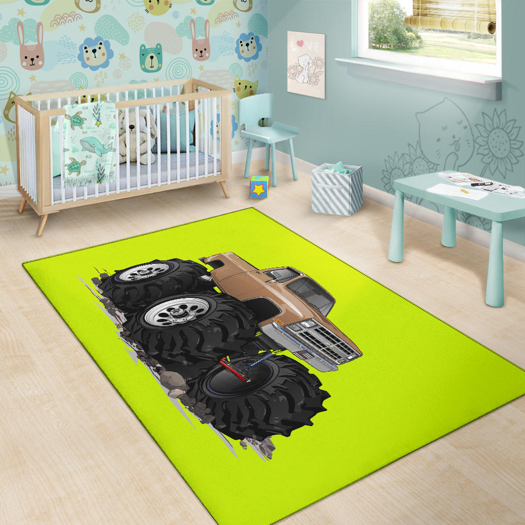 1986 4x4 Pickup Truck Car Art Area Rug