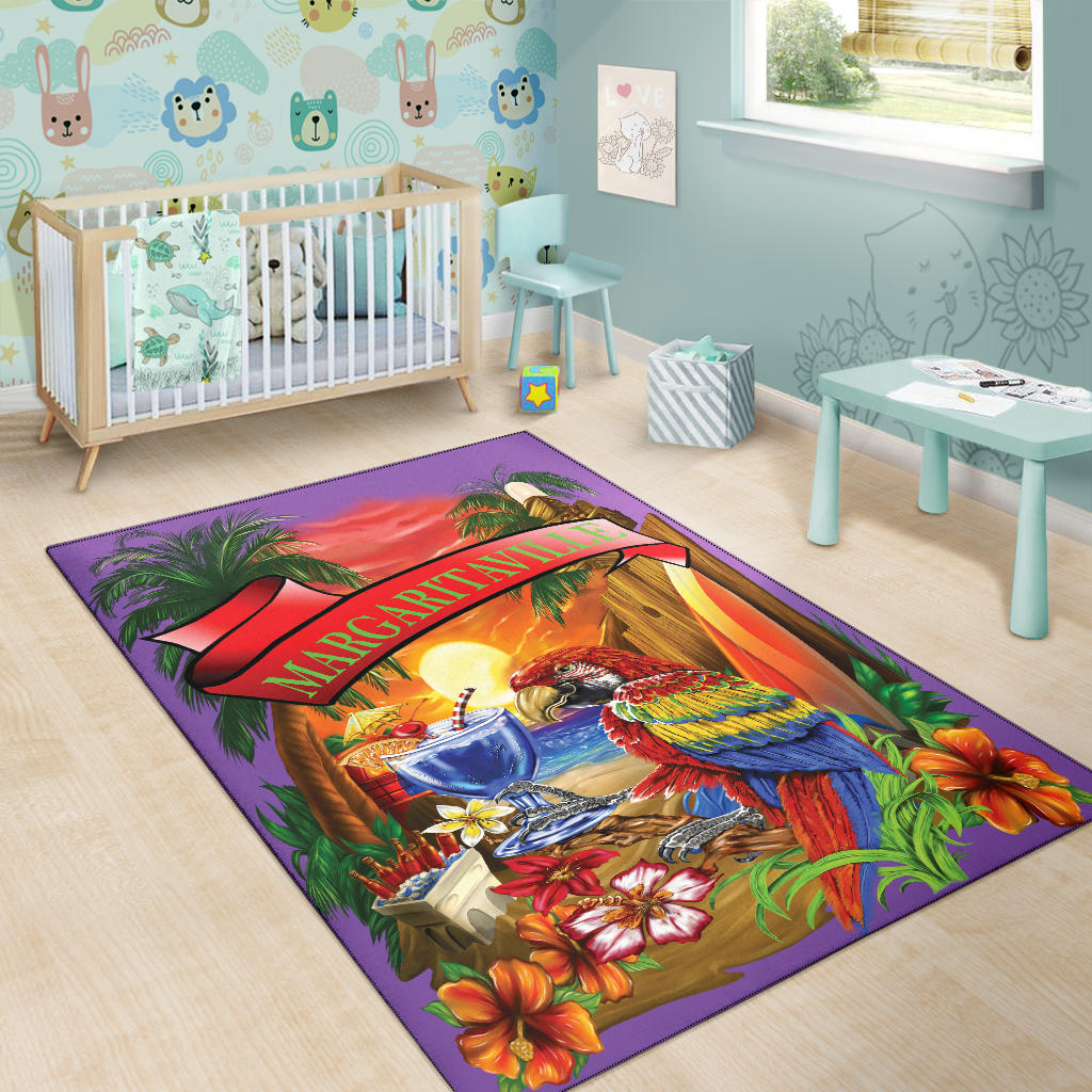 Margaritaville Purple Parrot Beach Area Rug