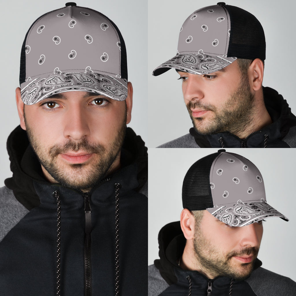 Classic Gray Bandana All Over Mesh Back Cap