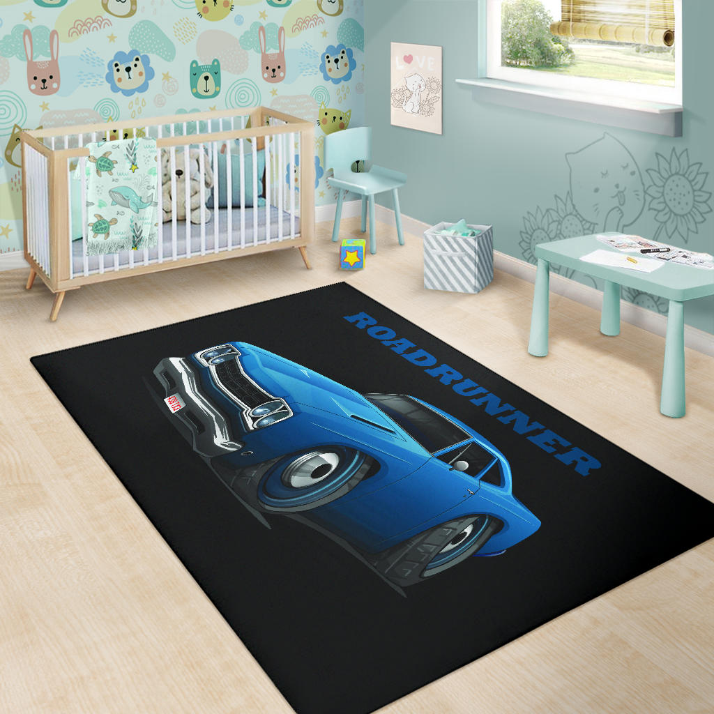 1968 Plymouth Roadrunner Muscle Car Art Area Rug