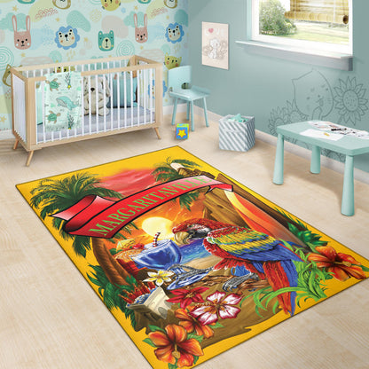 Margaritaville Orange Parrot Beach Area Rug