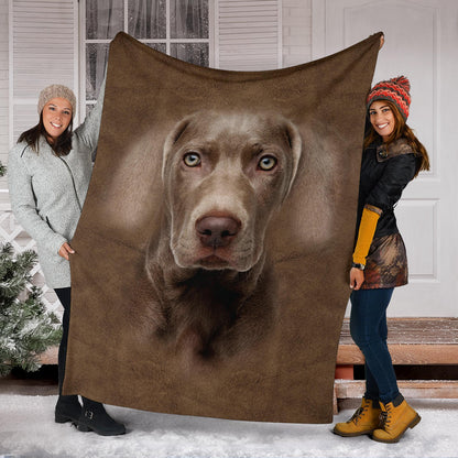 Premium Blanket Weimaraner Face Hair Blanket