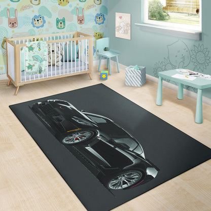 2019 Z06 Black Corvette Area Rug