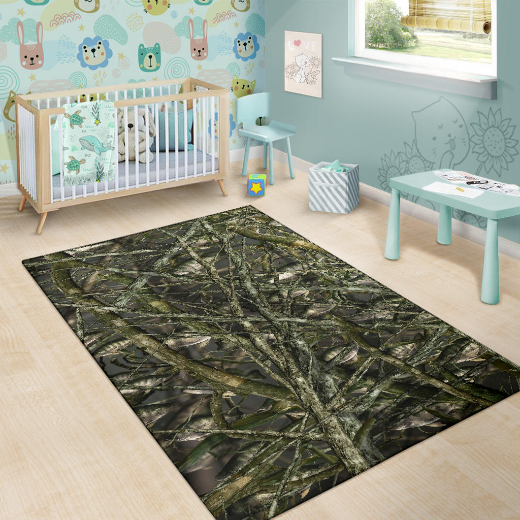 Crappie Fish Camo Bush Area Rug