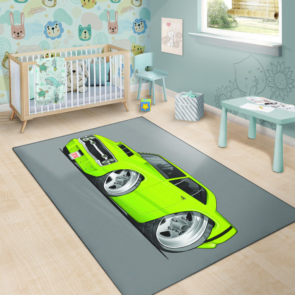 1969 Dart Car Art Area Rug Grey Background