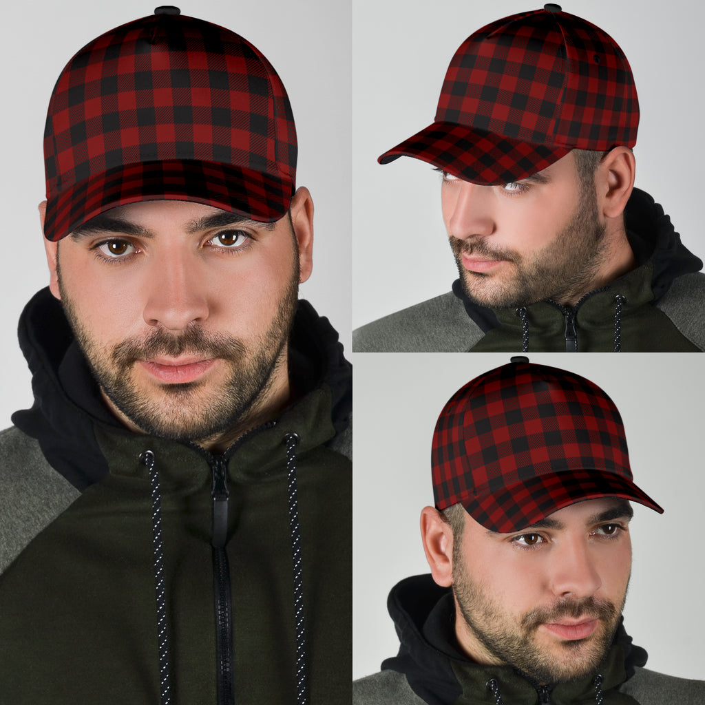 Black and White Buffalo Plaid Printed Classic Cap