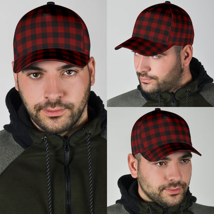Black and White Buffalo Plaid Printed Classic Cap