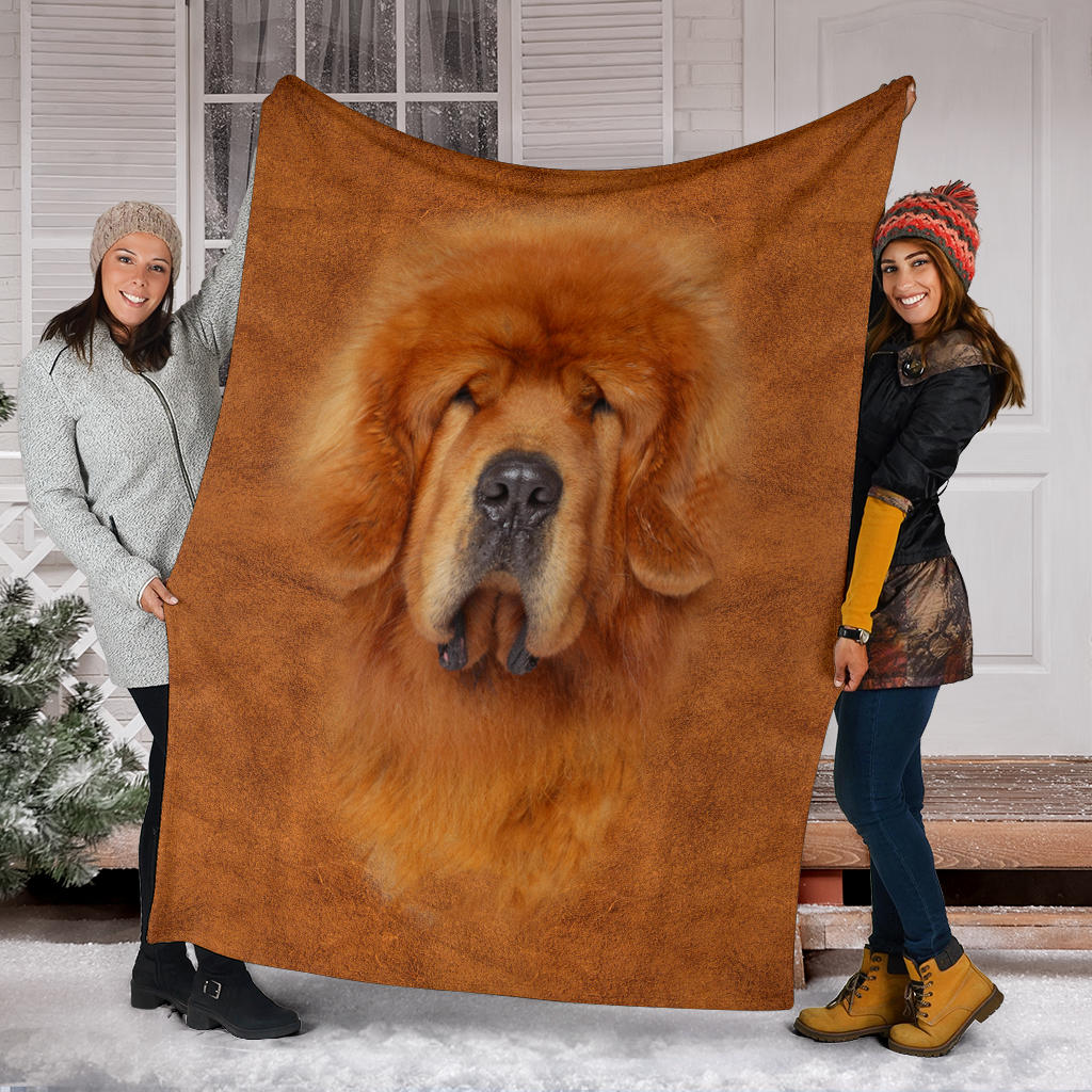 Premium Blanket Tibetan Mastiff Face Hair Blanket
