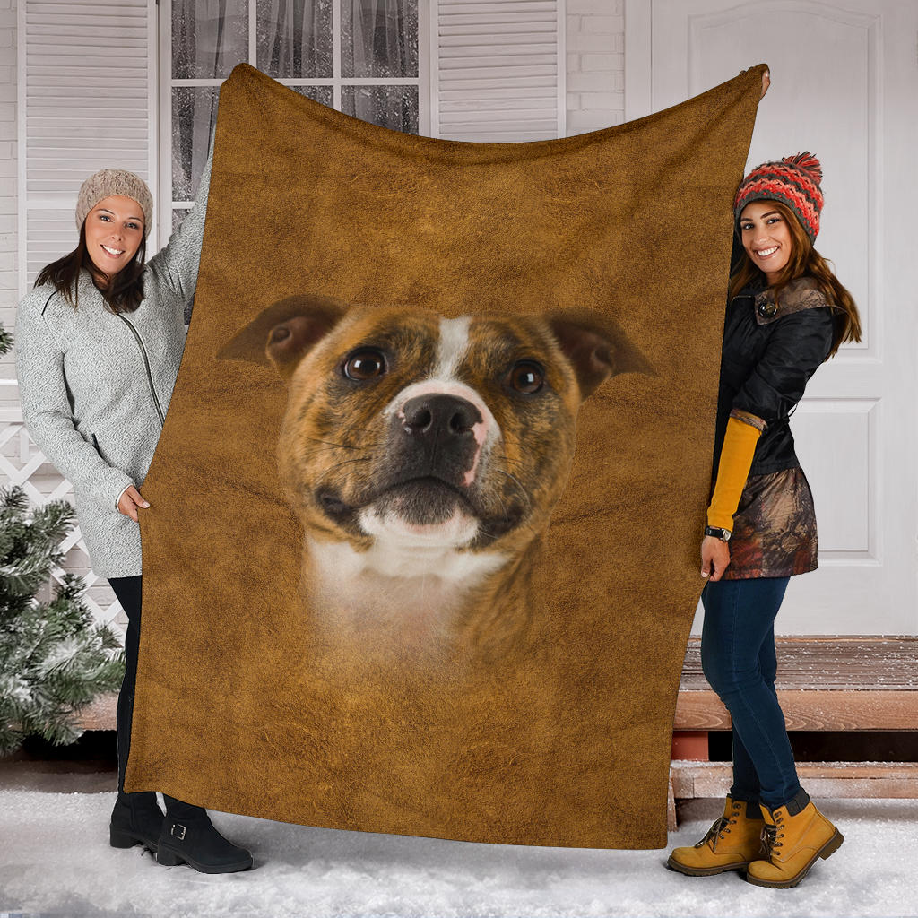 Premium Blanket Staffordshire Bull Terrier Face Hair Blanket
