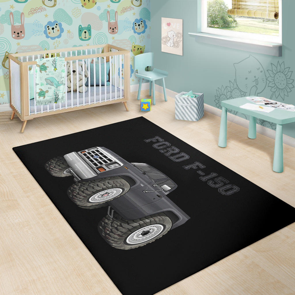 F-150 4x4 Grey Black Area Rug