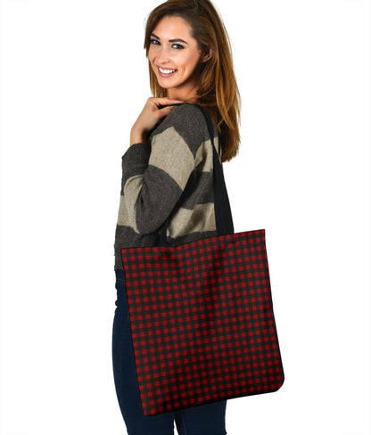 Black and White Buffalo Plaid Printed Tote Bag