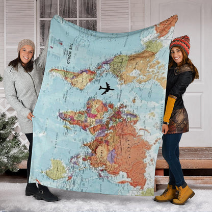 World Map Premium Blanket