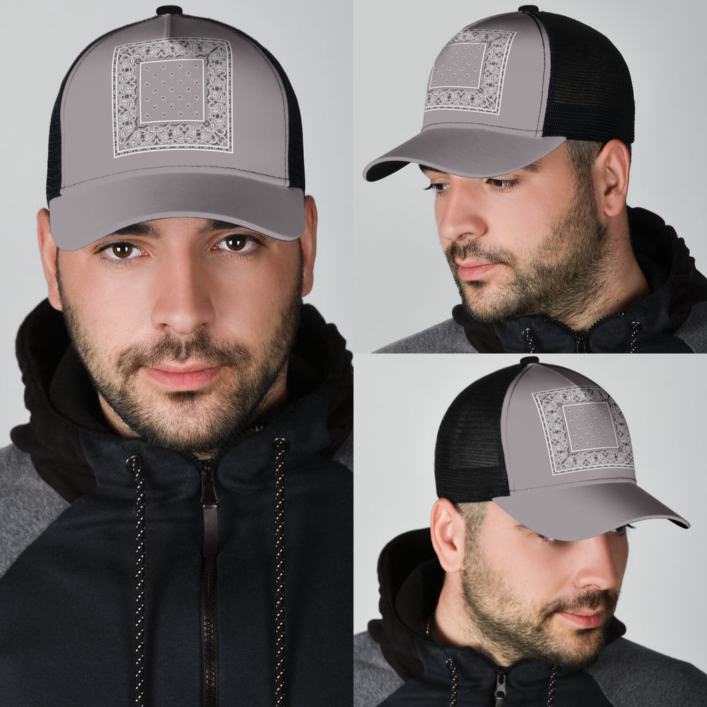 Classic Gray Bandana Mesh Back Cap
