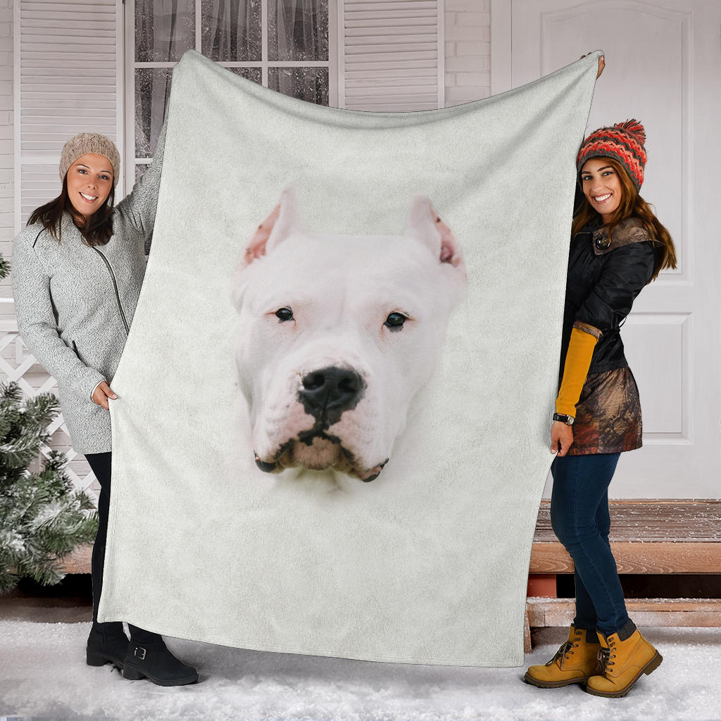 Premium Blanket Dogo Argentino Face Hair