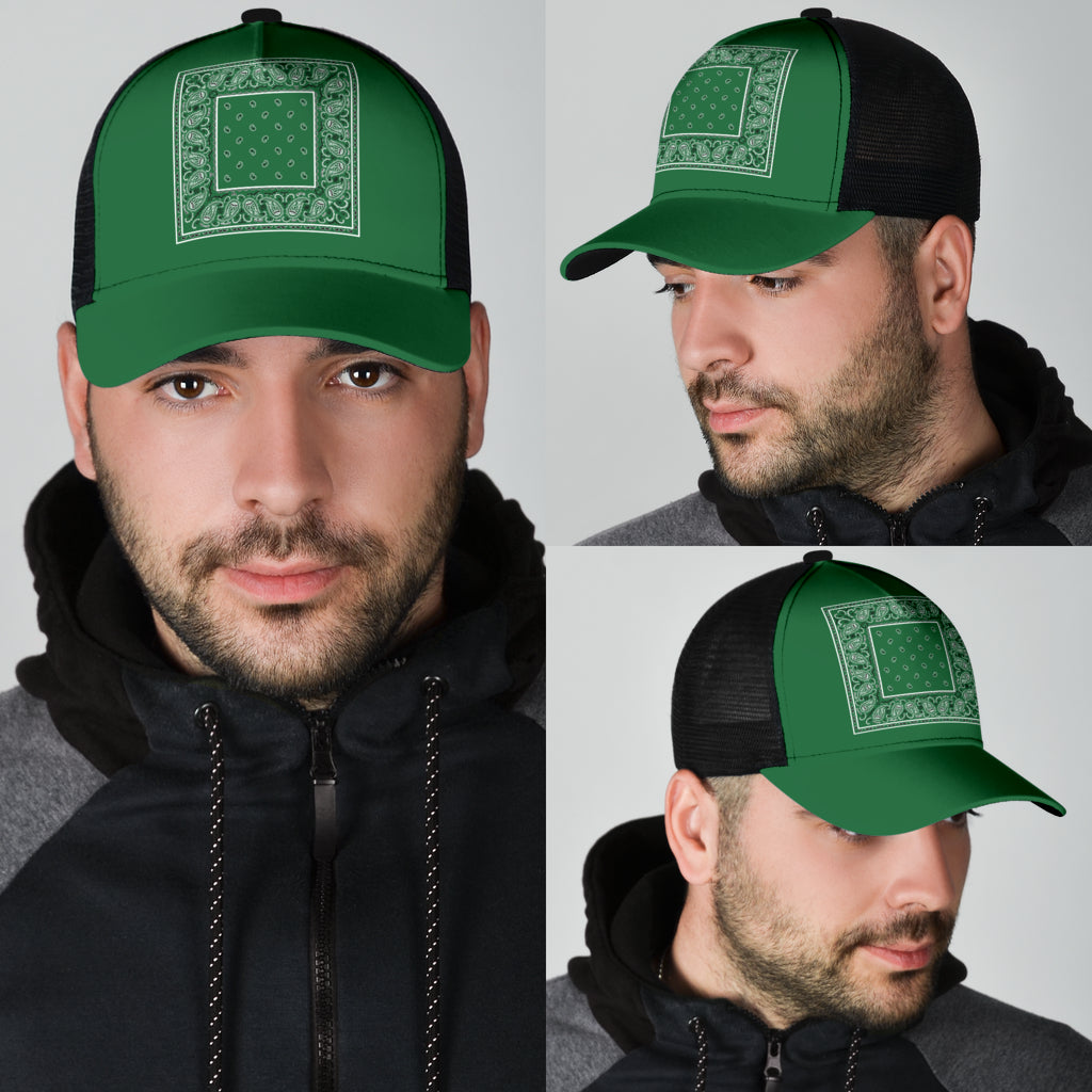 Classic Green Bandana Mesh Back Cap