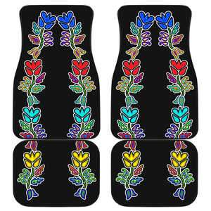 Four Directions Floral Set of 4 Car Floor Mats