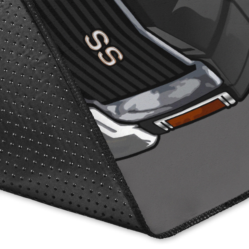 Black Chevelle Muscle Car Art Area Rug