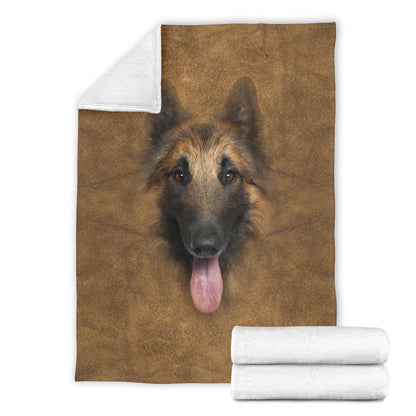 Premium Blanket Tervuren Dog Face Hair Blanket